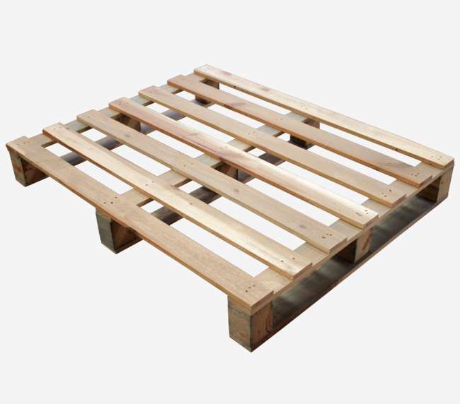 Foto de pallet industrial de madeira de duas entradas para comércio